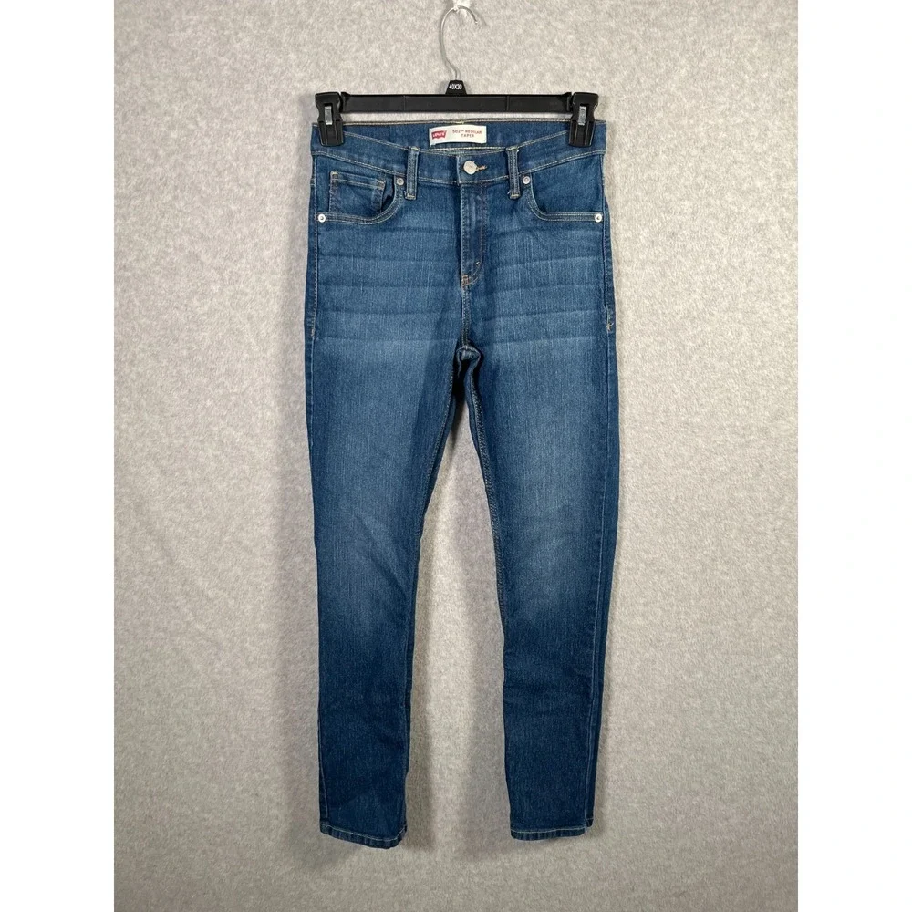 Levi's 505 Jeans Boys 16 Blue‎ Denim Stretch Everyday Wear Regular Tapered Leg